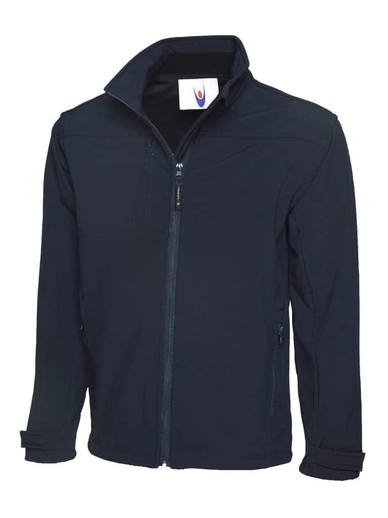 UC611-Navy Blue -Uneek Delux Full Zip Soft Shell Jacket