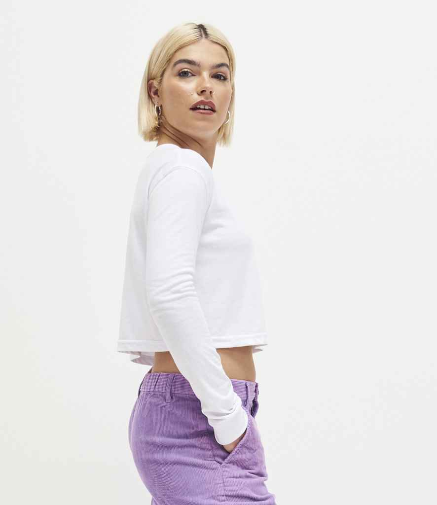 AWDis Ladies Long Sleeve Cropped T-Shirt