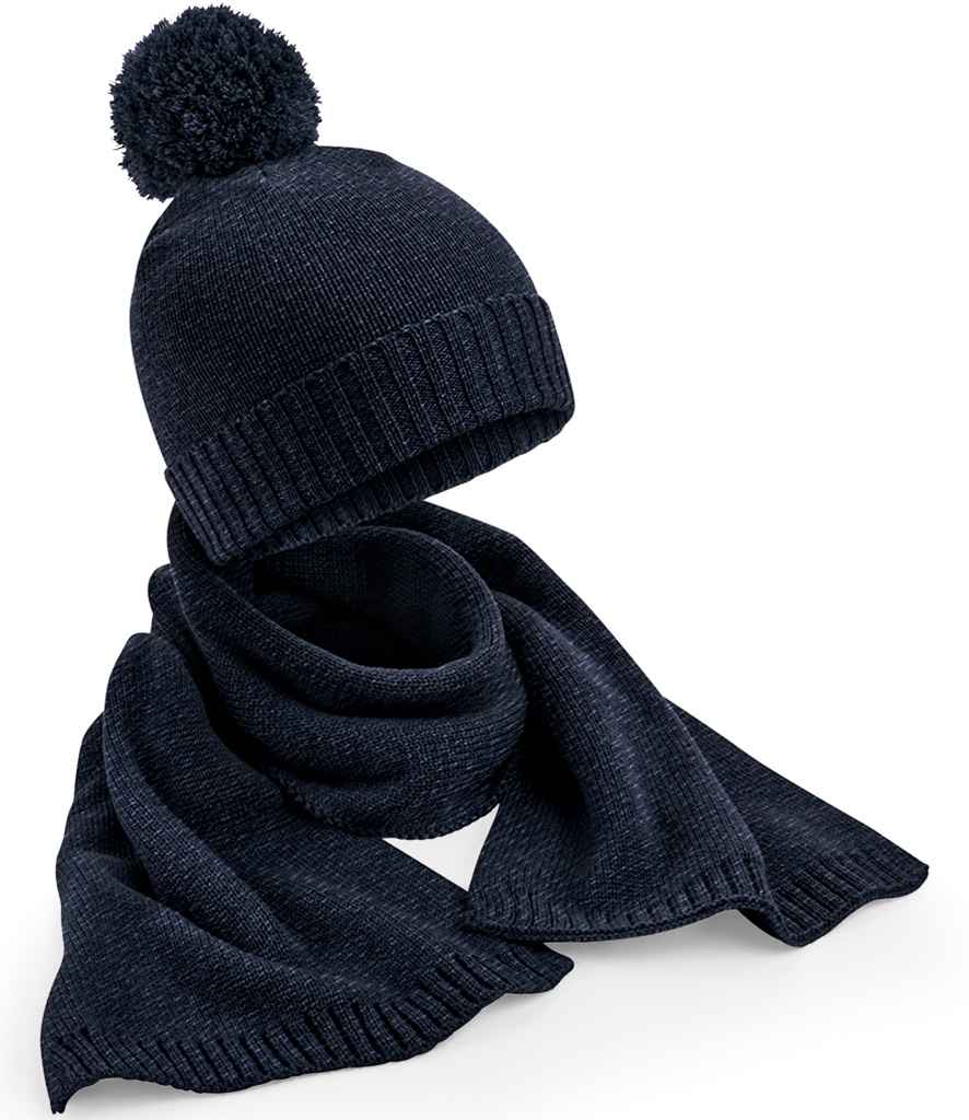 Beechfield Knitted Scarf and Beanie Gift Set