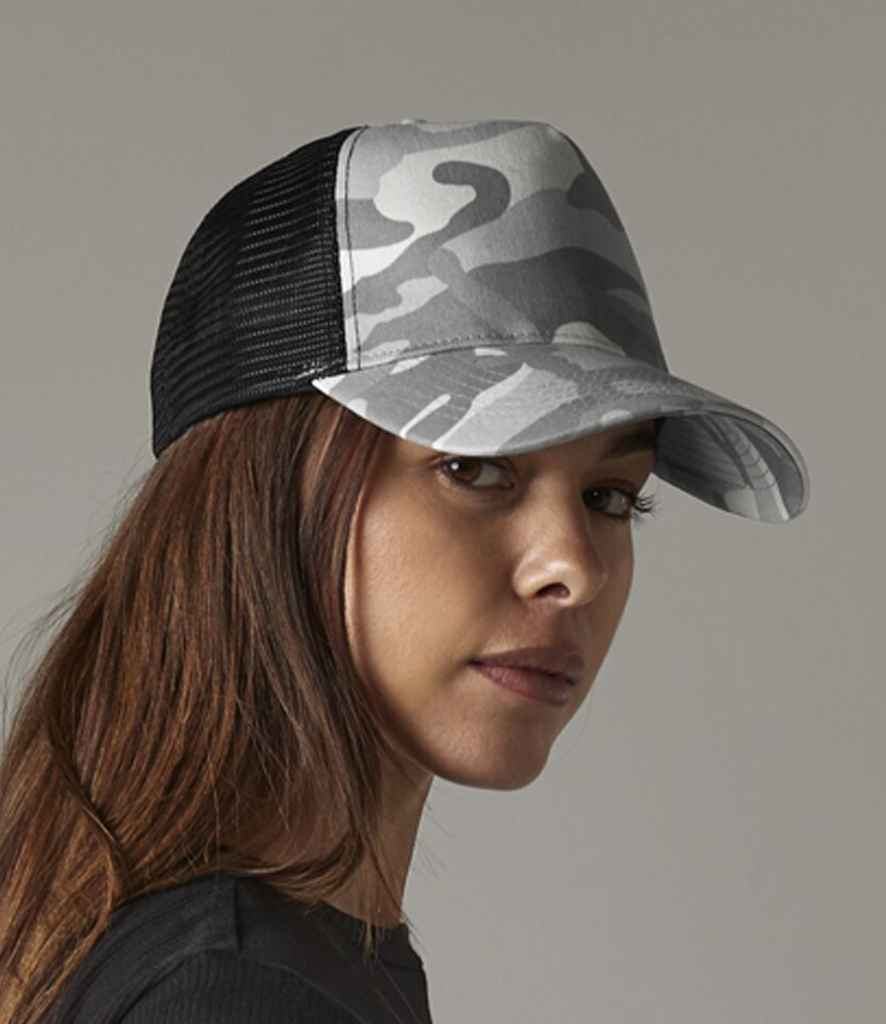 Beechfield Cappellino Unisex Camo Army - Berretto Mimetica Multicolore Con Visiera Precurvata, Chiusura Regolabile Rip-Strip