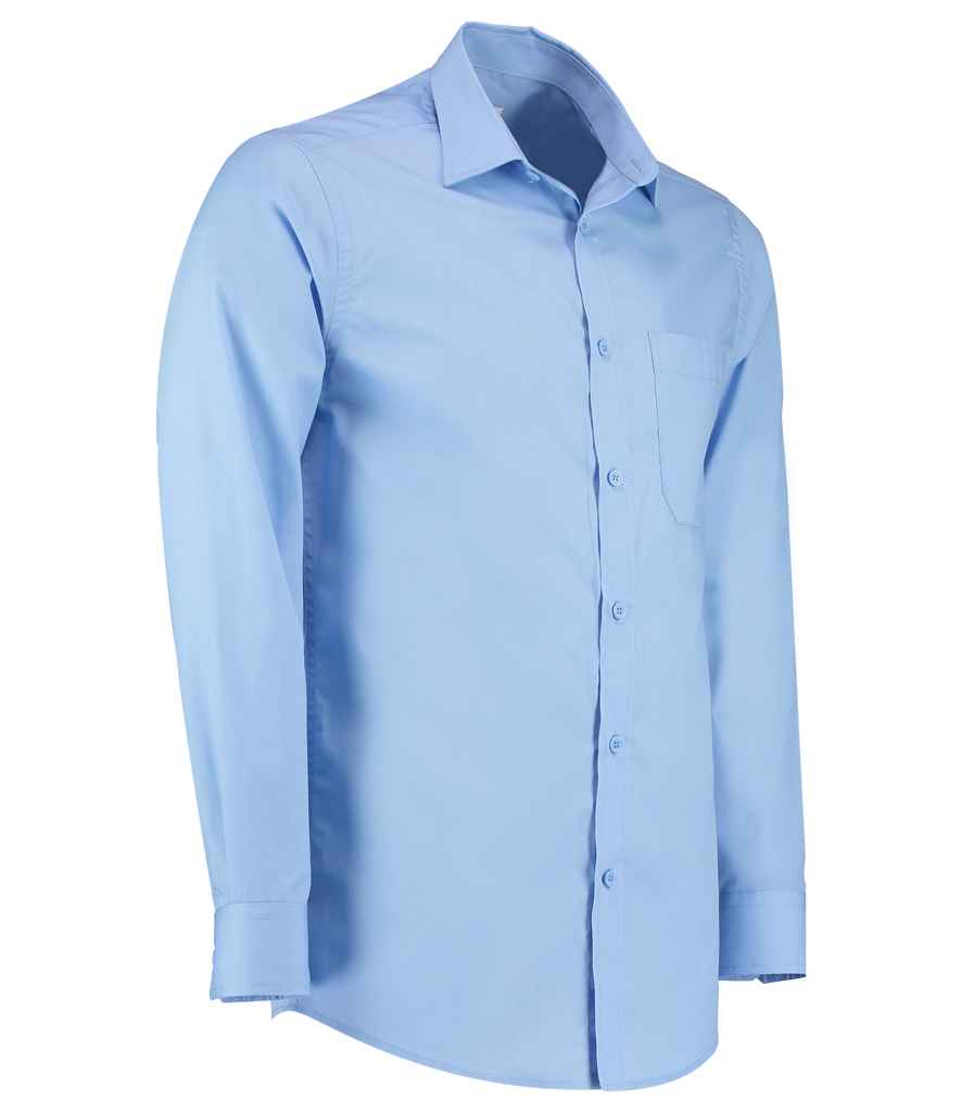 Kustom Kit Long Sleeve Tailored Poplin Shirt