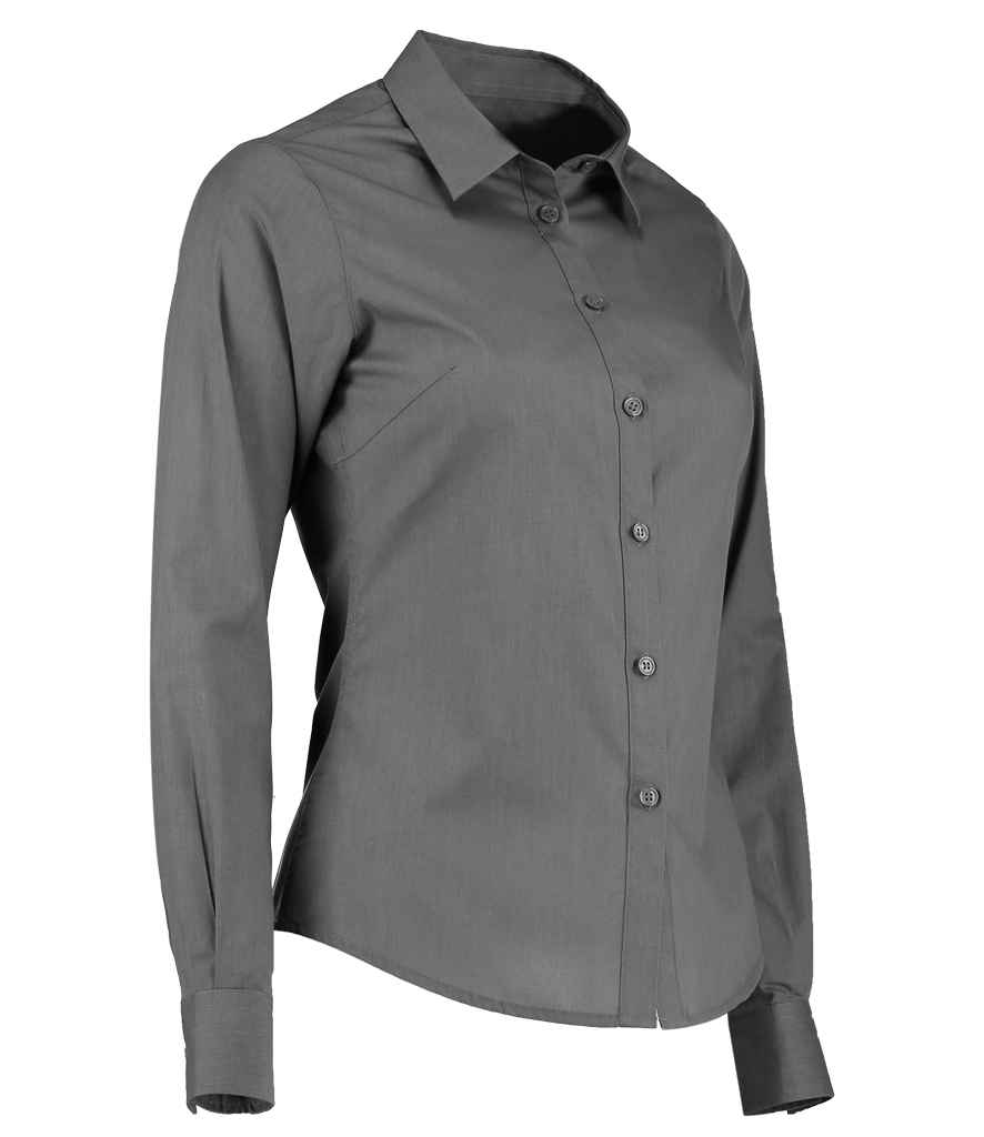 Kustom Kit Ladies Long Sleeve Tailored Poplin Shirt