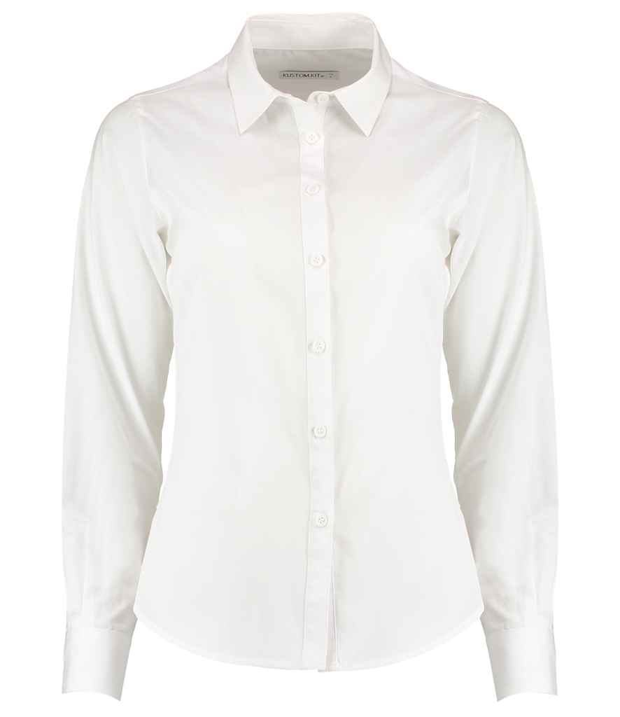 Kustom Kit Ladies Long Sleeve Tailored Poplin Shirt