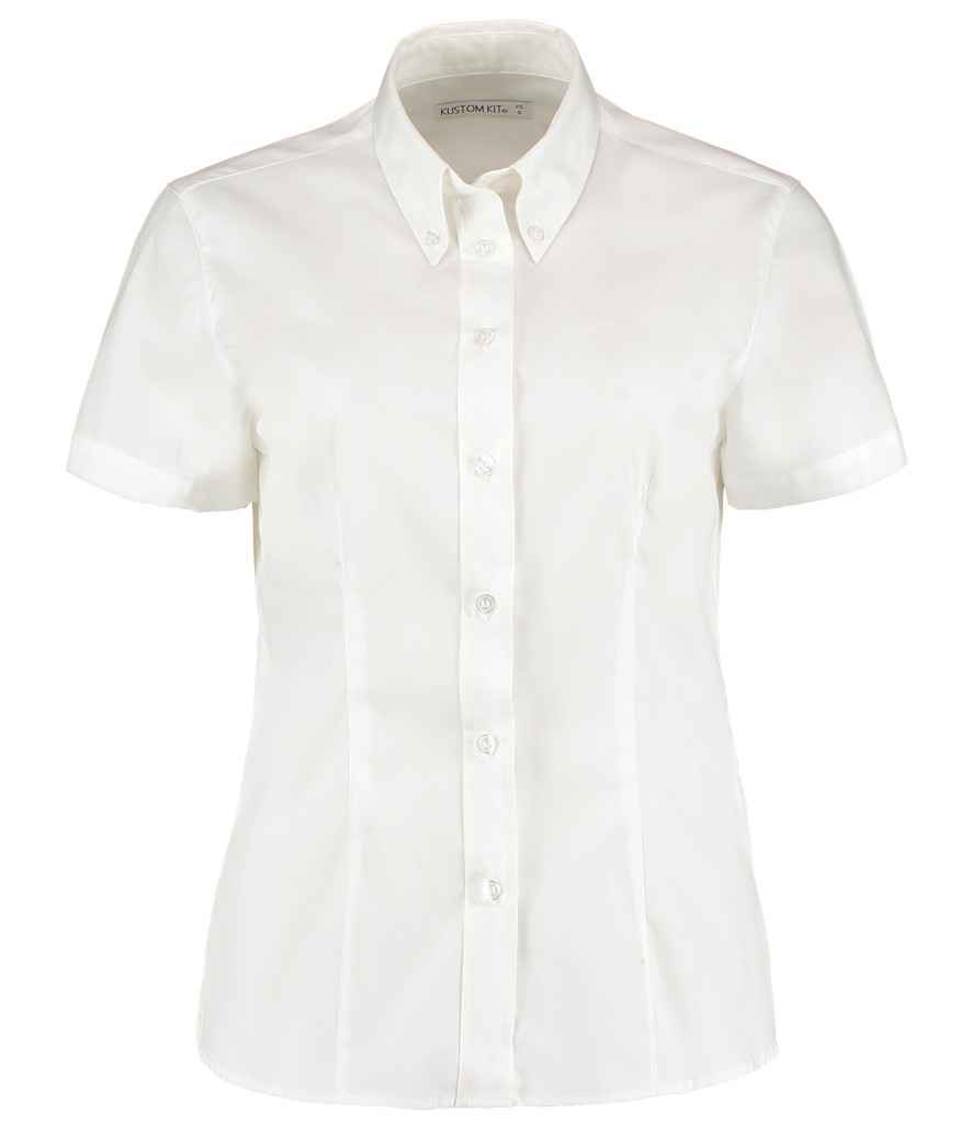Kustom Kit Ladies Premium Short Sleeve Tailored Oxford Shirt