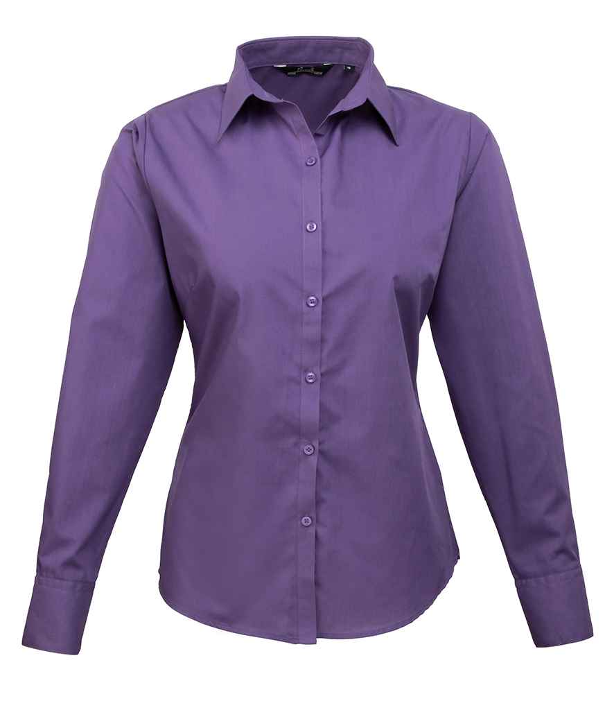 Premier Ladies Long Sleeve Poplin Blouse