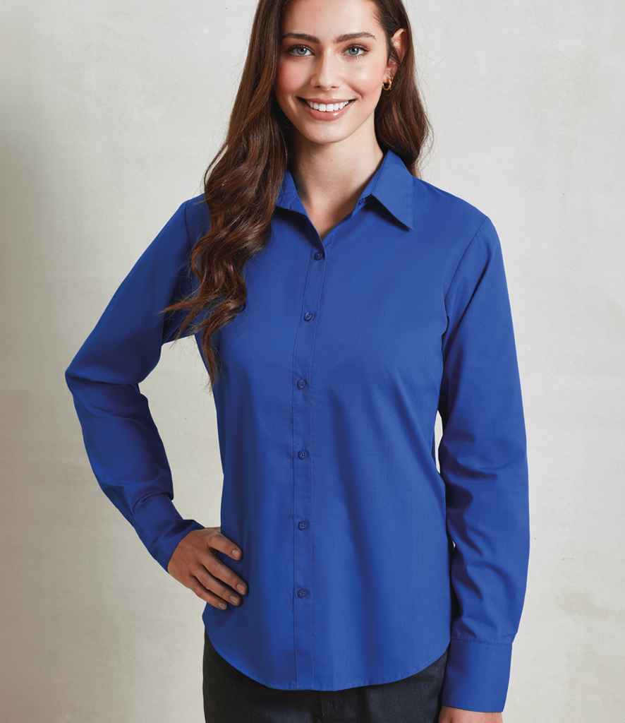 Premier Ladies Long Sleeve Poplin Blouse