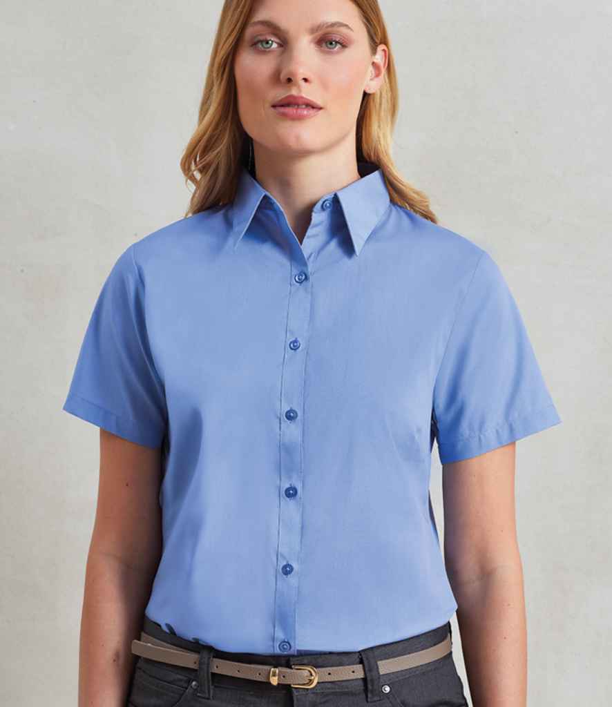 Premier Ladies Short Sleeve Poplin Blouse