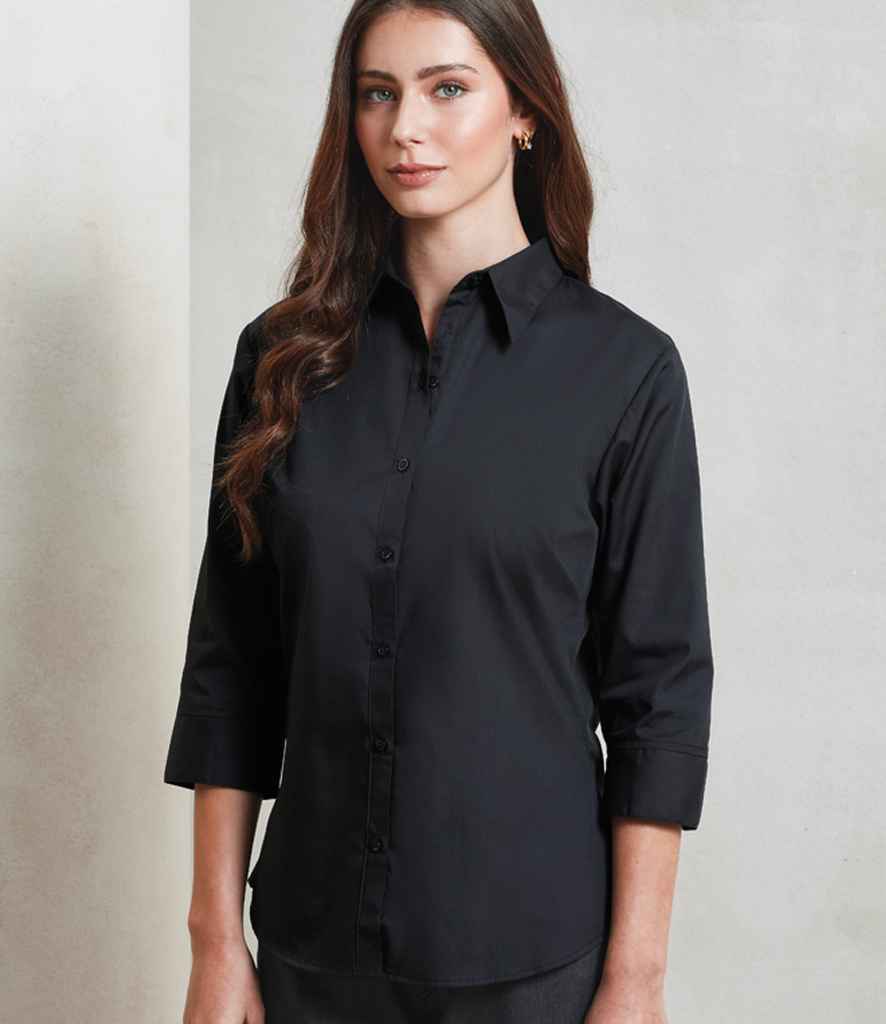 Premier Ladies 3/4 Sleeve Poplin Blouse