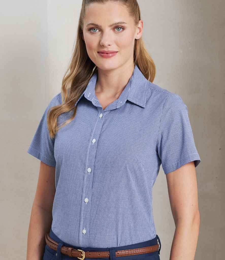 Premier Ladies Gingham Short Sleeve Shirt