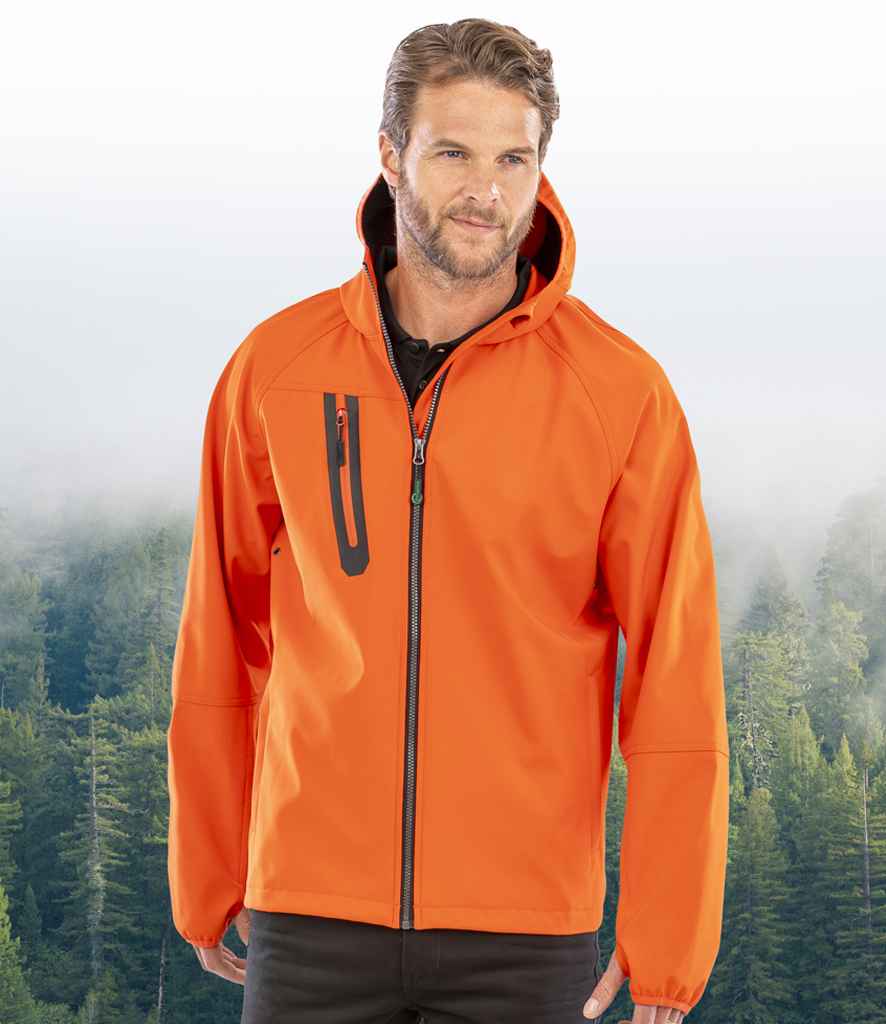 Result Recycled Three Layer Printable Hooded Soft Shell Jacket