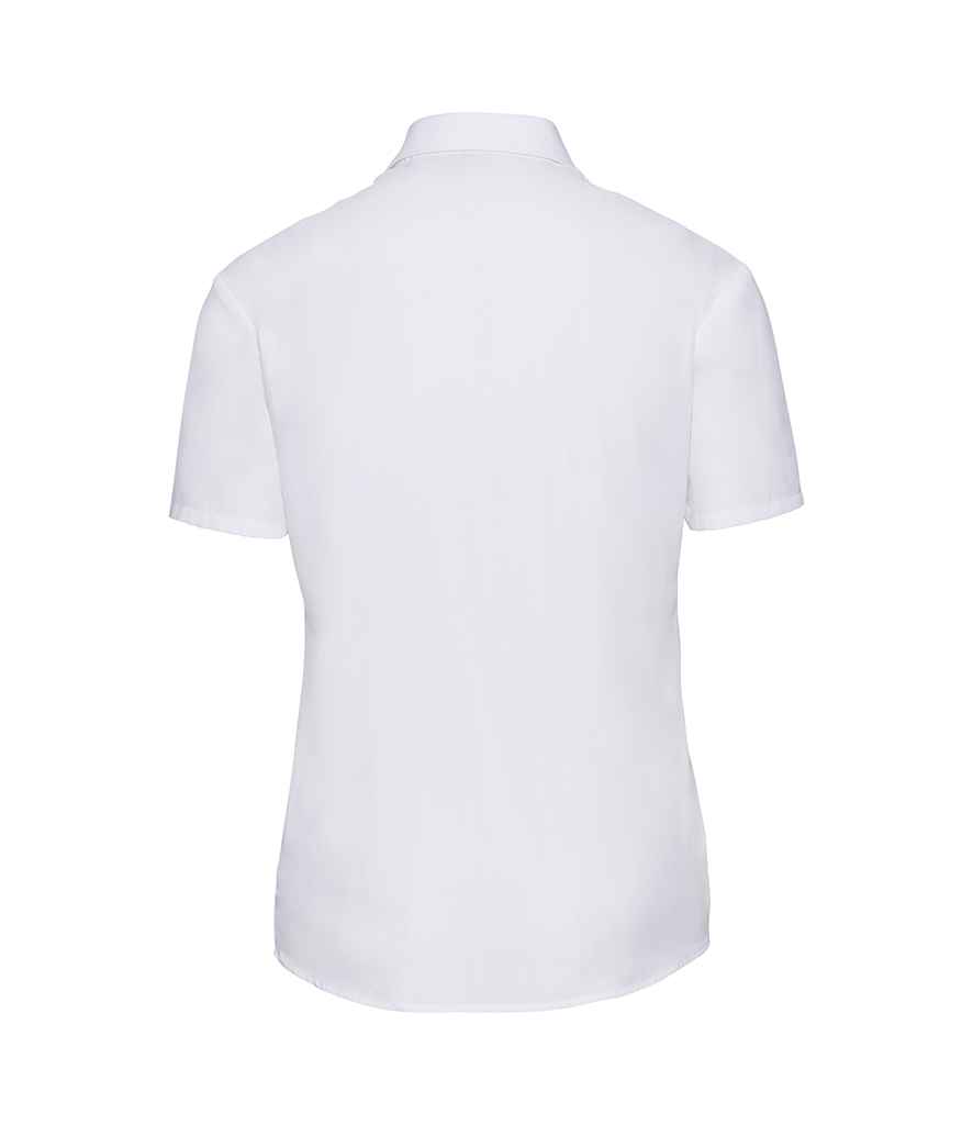 Russell Collection Ladies Short Sleeve Easy Care Poplin Shirt