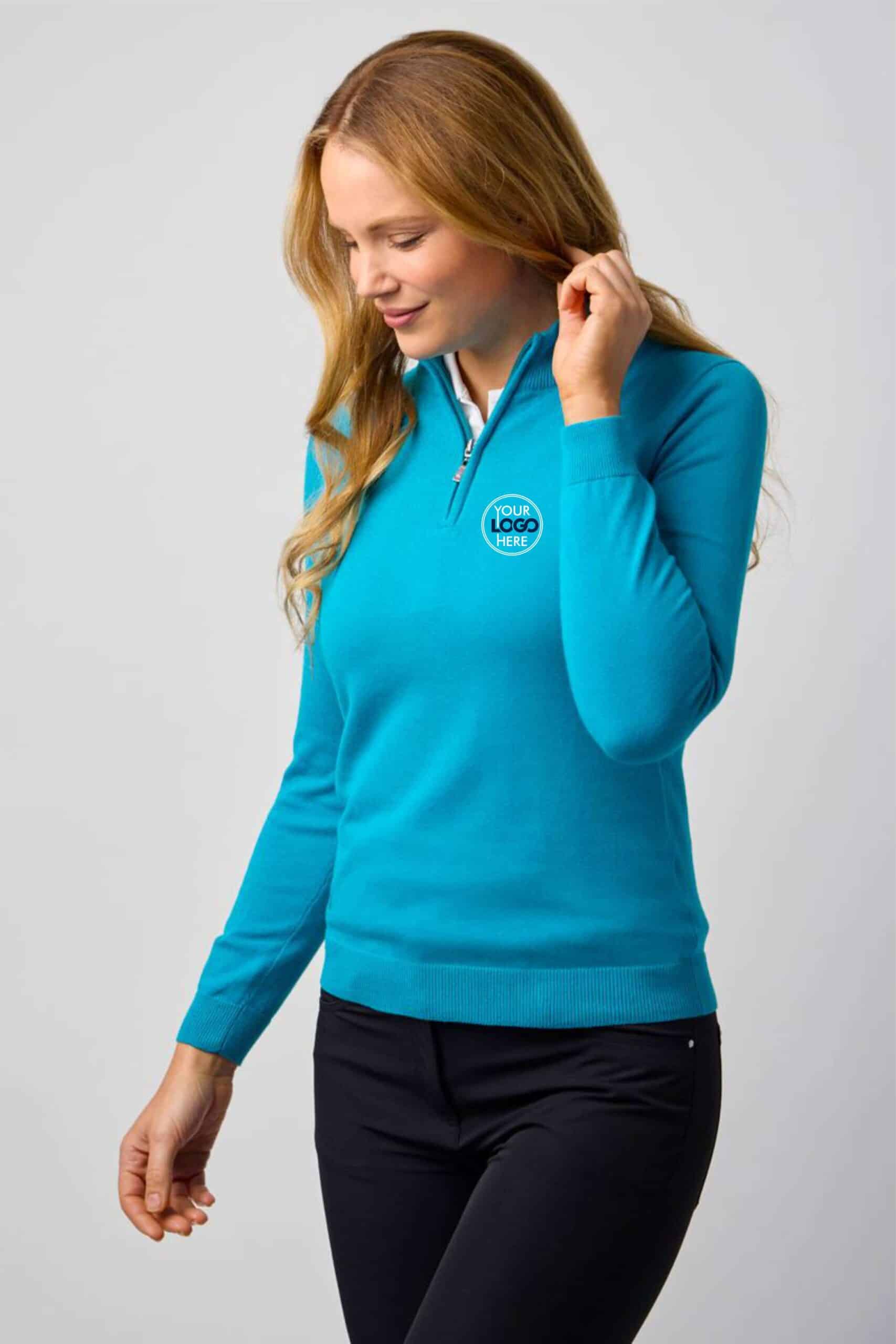 Glenmuir AVA Ladies Zip Neck Cotton Sweater
