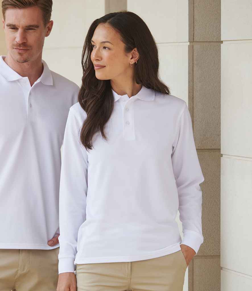 Henbury Unisex Long Sleeve Coolplus® Piqué Polo Shirt