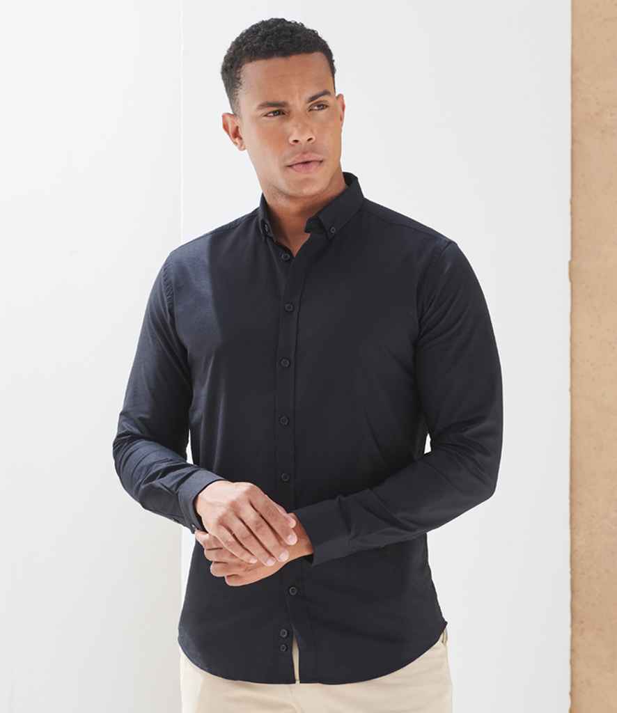 Henbury Modern Long Sleeve Slim Fit Oxford Shirt