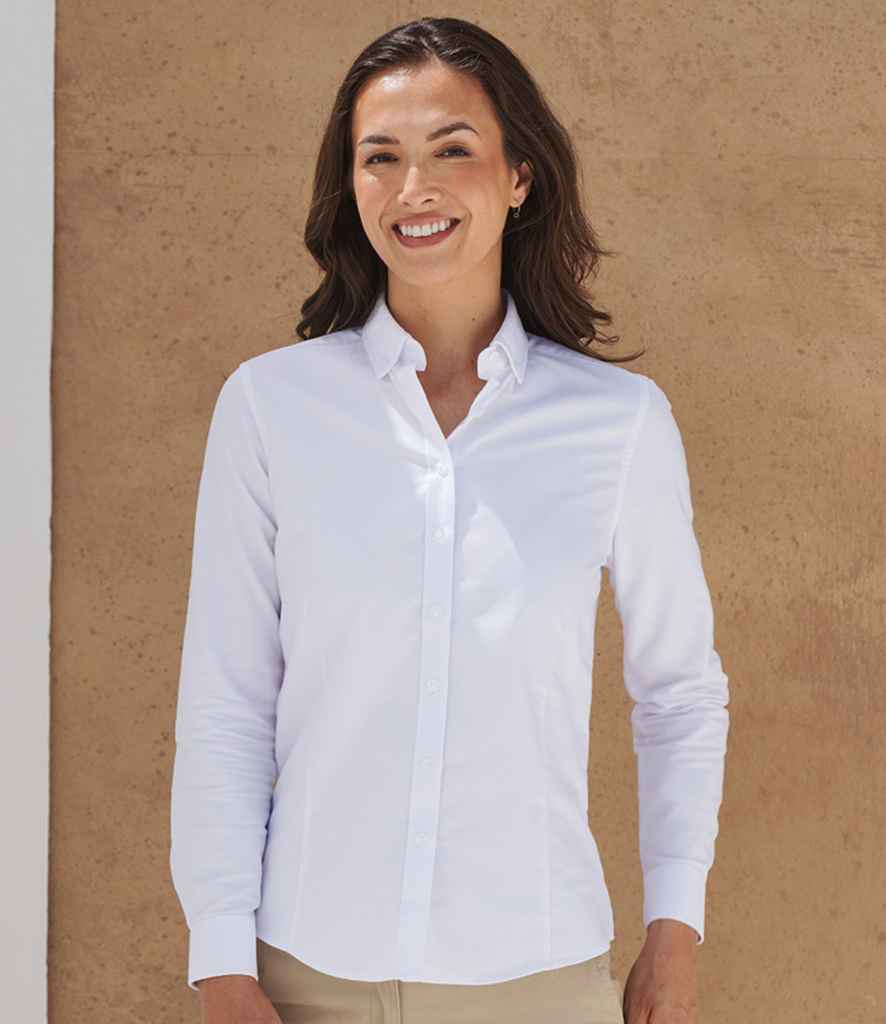 Henbury Ladies Modern Long Sleeve Regular Fit Oxford Shirt