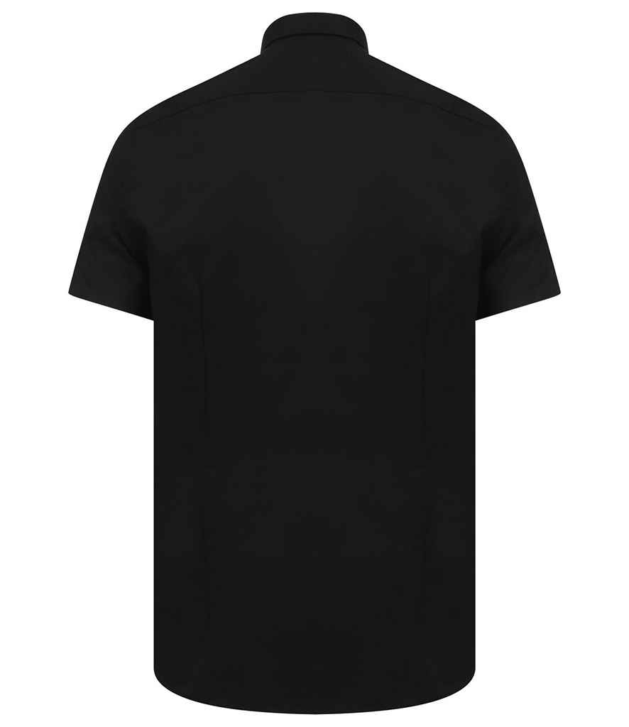Henbury Modern Short Sleeve Slim Fit Oxford Shirt