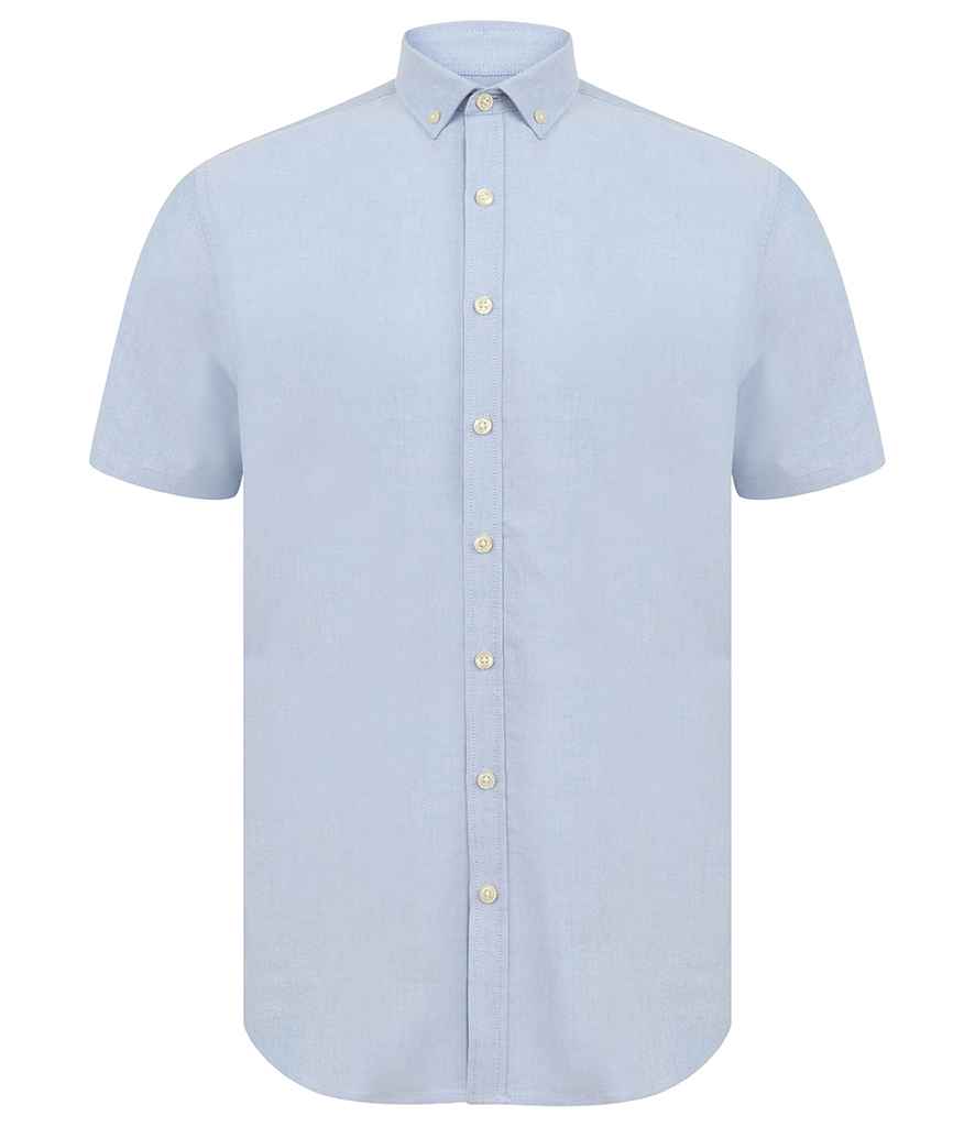 Henbury Modern Short Sleeve Slim Fit Oxford Shirt