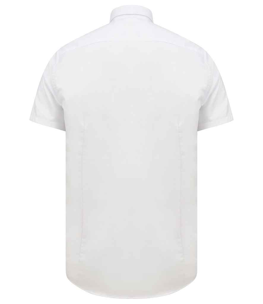 Henbury Modern Short Sleeve Slim Fit Oxford Shirt