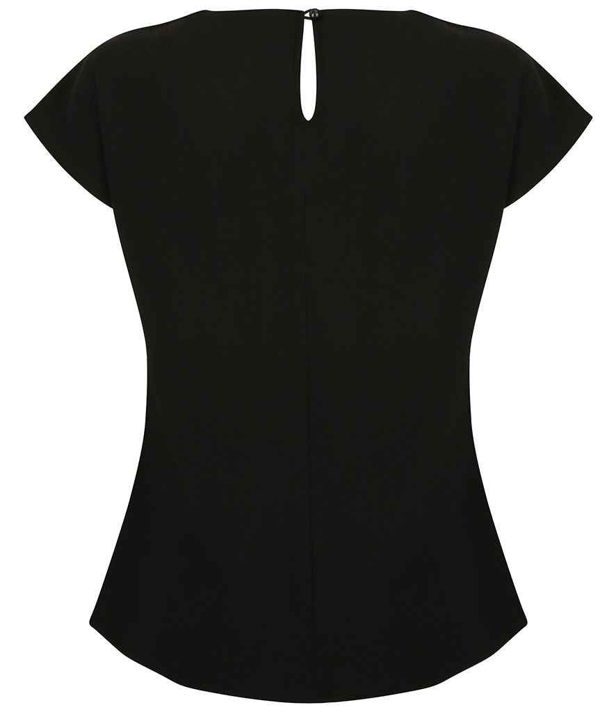 Henbury Ladies Pleat Front Short Sleeve Blouse