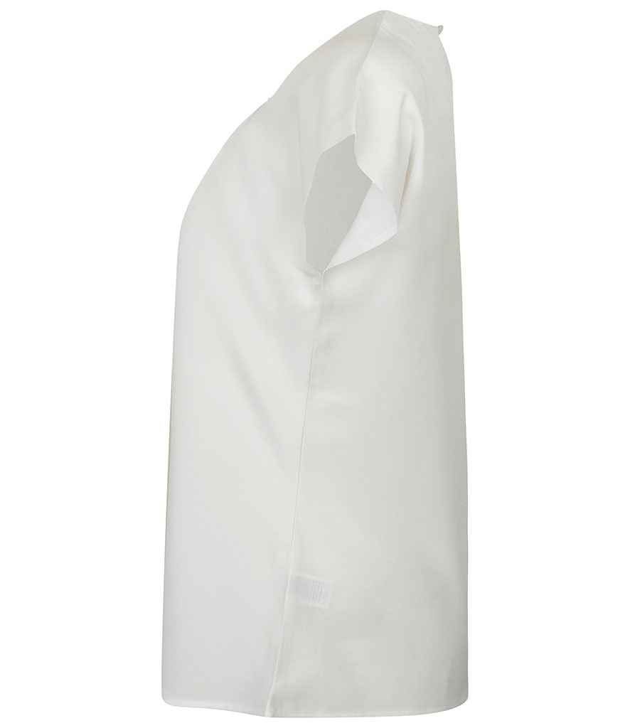 Henbury Ladies Pleat Front Short Sleeve Blouse