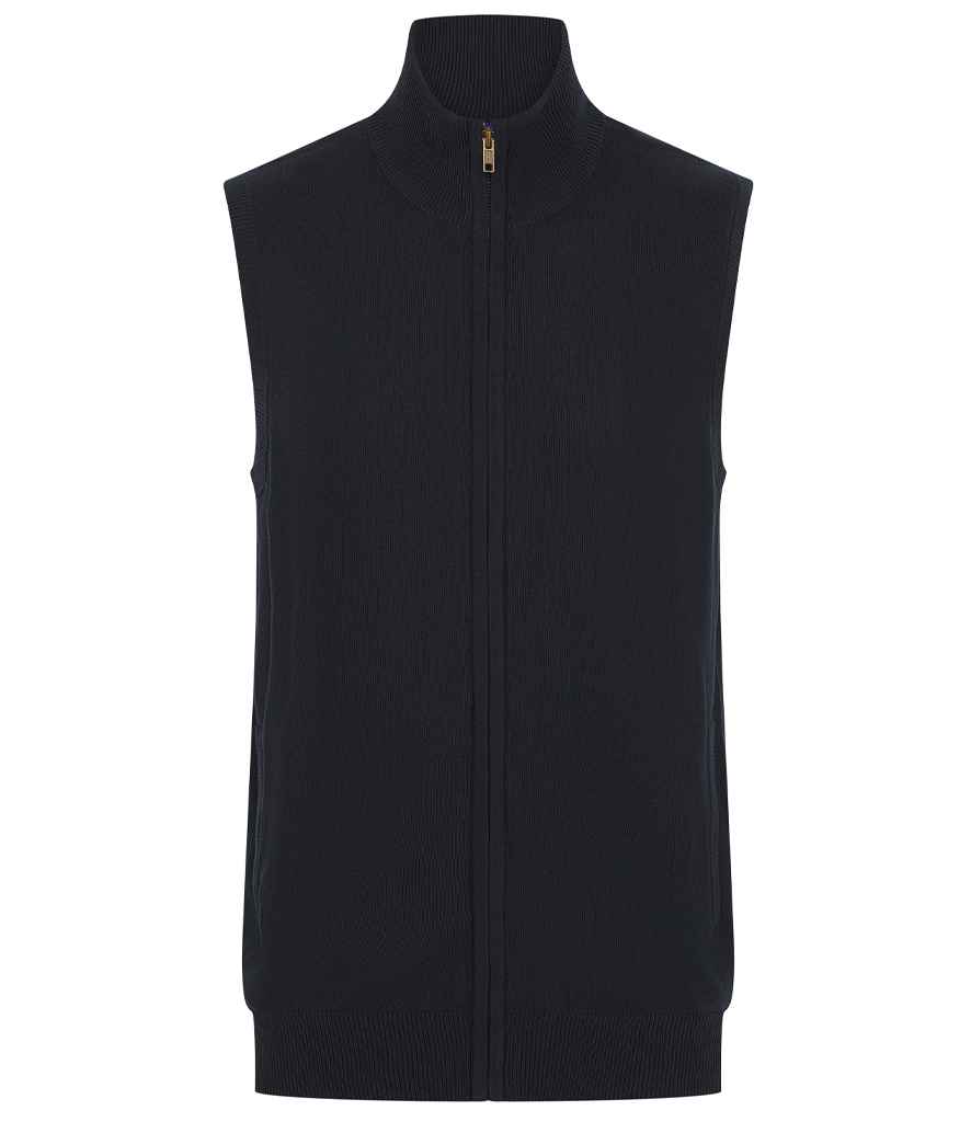 Henbury Sleeveless Zip Through Jumper