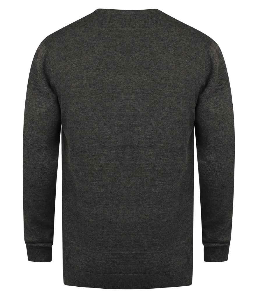 Henbury Lightweight Cotton Acrylic V Neck Sweater