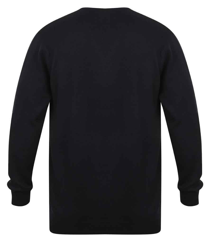 Henbury Lightweight Cotton Acrylic V Neck Sweater