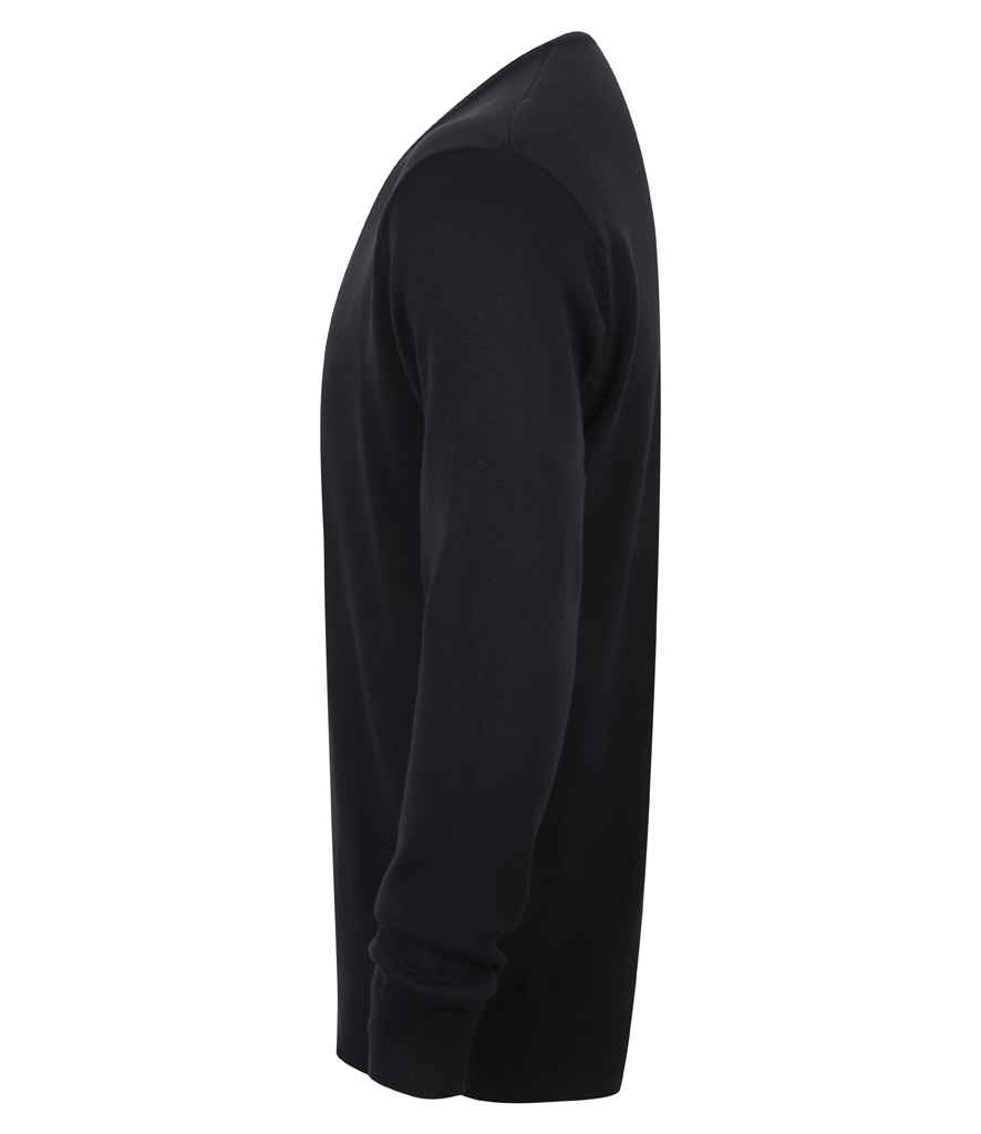 Henbury Lightweight Cotton Acrylic V Neck Sweater