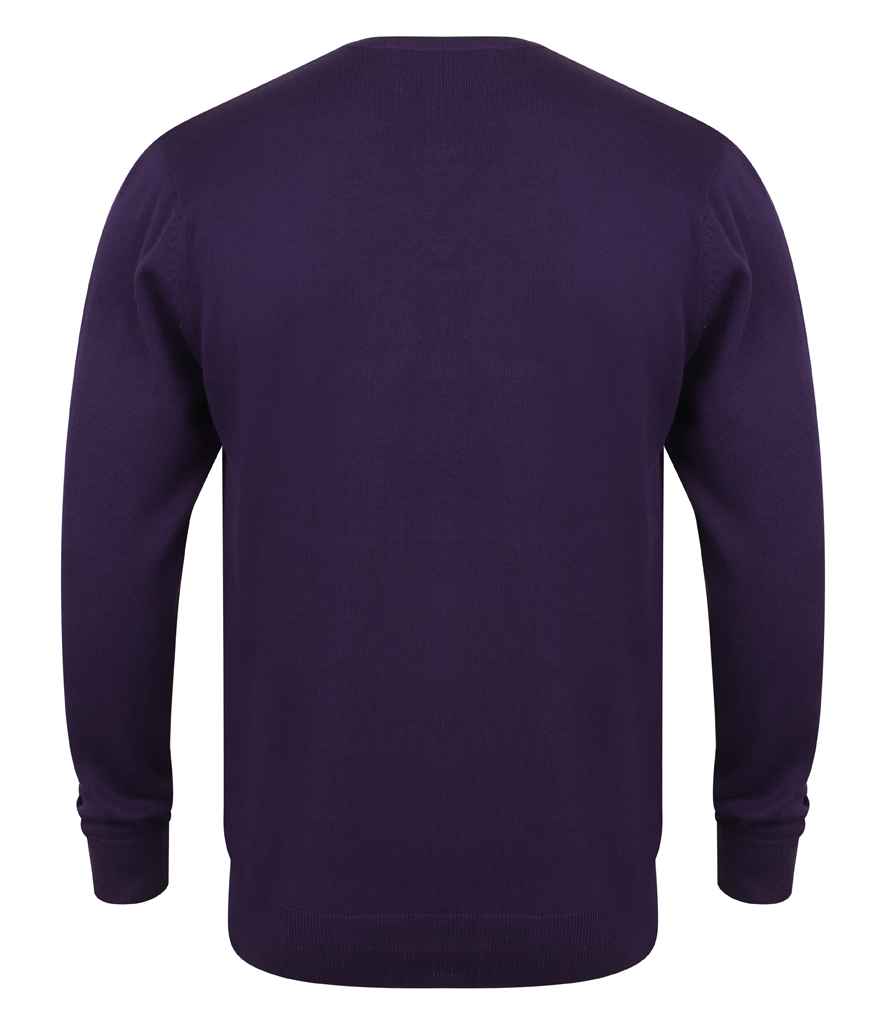 Henbury Lightweight Cotton Acrylic V Neck Sweater