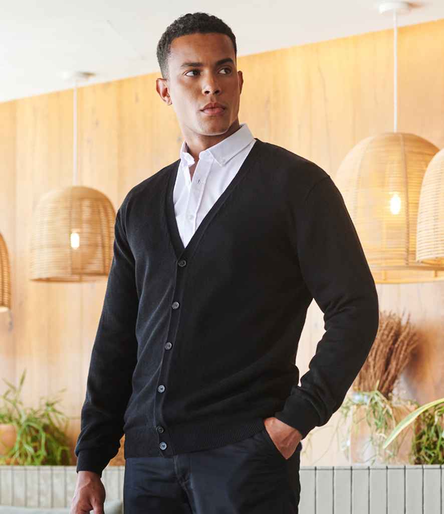 Henbury Lightweight Cotton Acrylic V Neck Cardigan