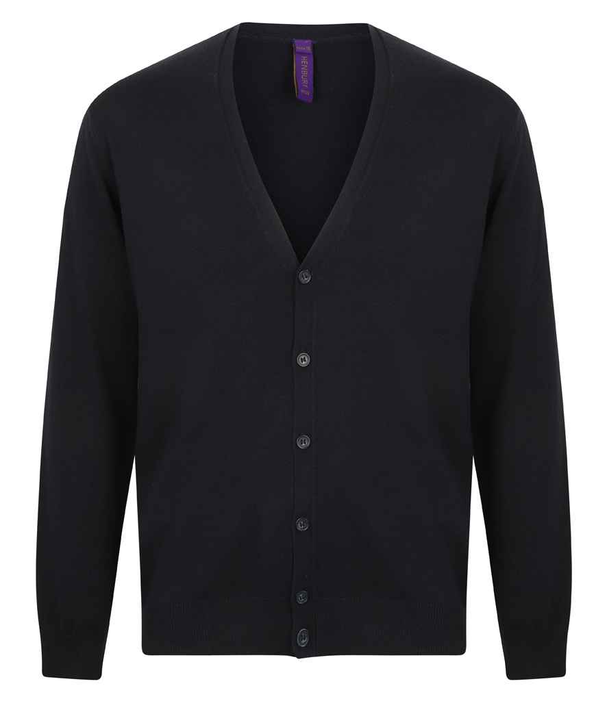 Henbury Lightweight Cotton Acrylic V Neck Cardigan