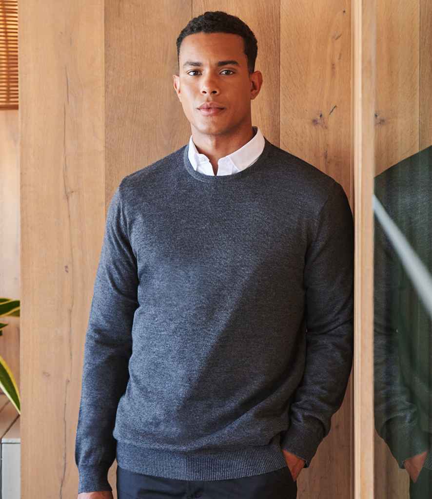 Henbury Lightweight Cotton Acrylic Crew Neck Sweater