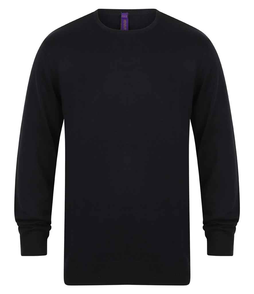 Henbury Lightweight Cotton Acrylic Crew Neck Sweater