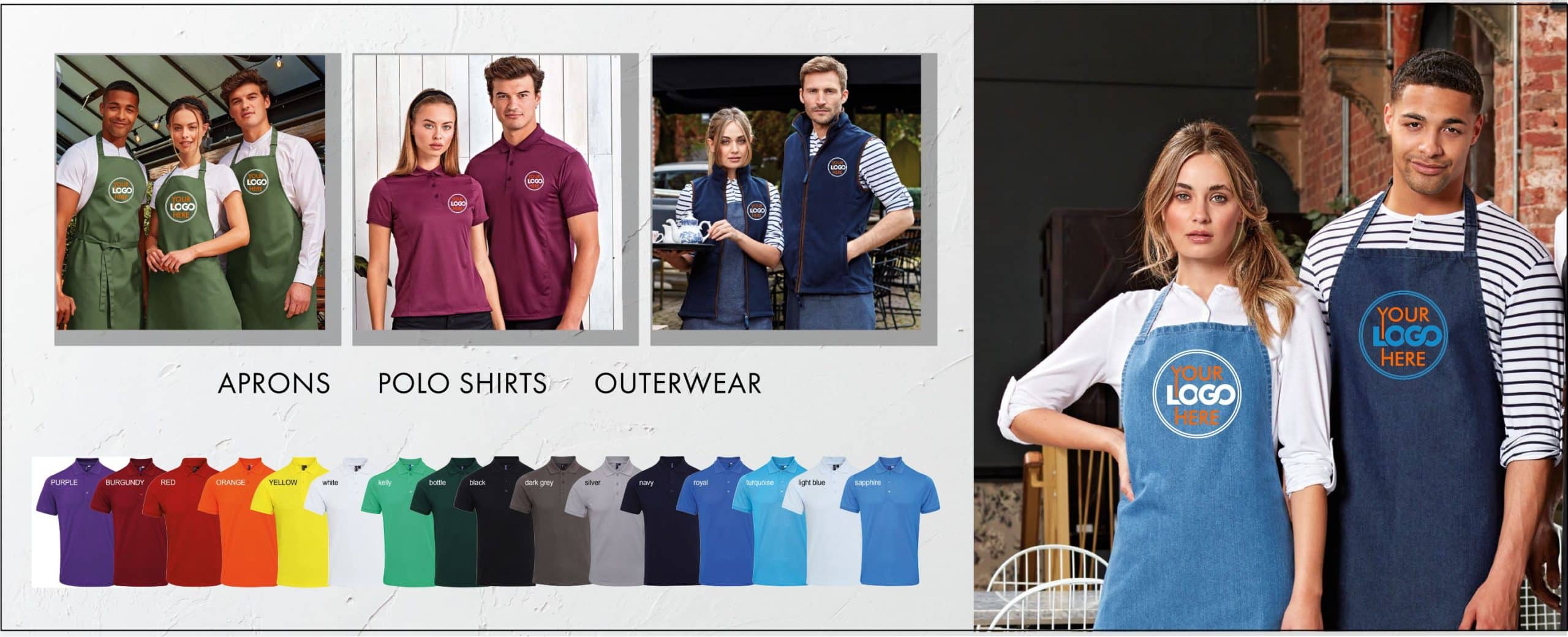 Hospitality Personalised Clothing, Embroidered and Printed