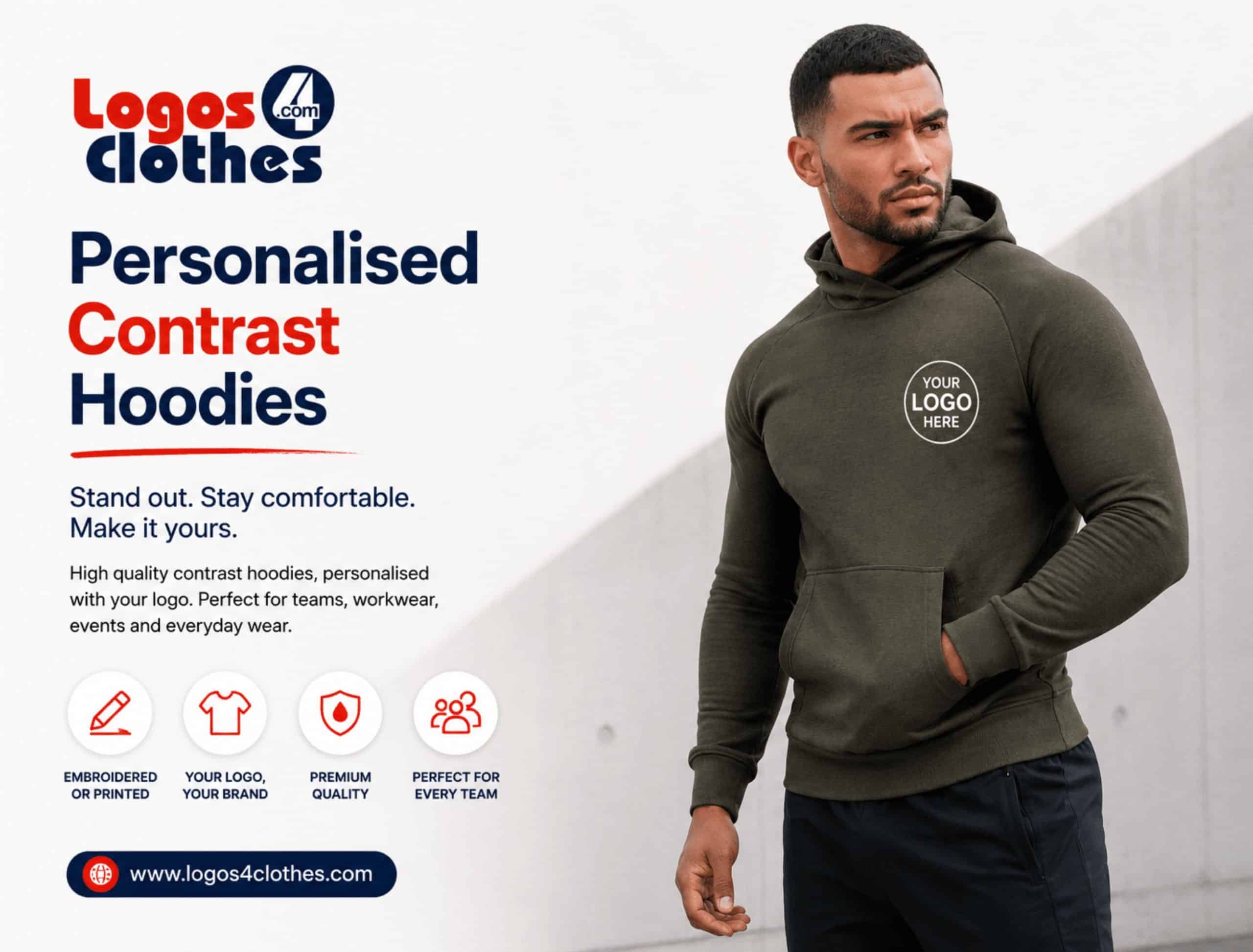 Personalised Contrast Hoodies