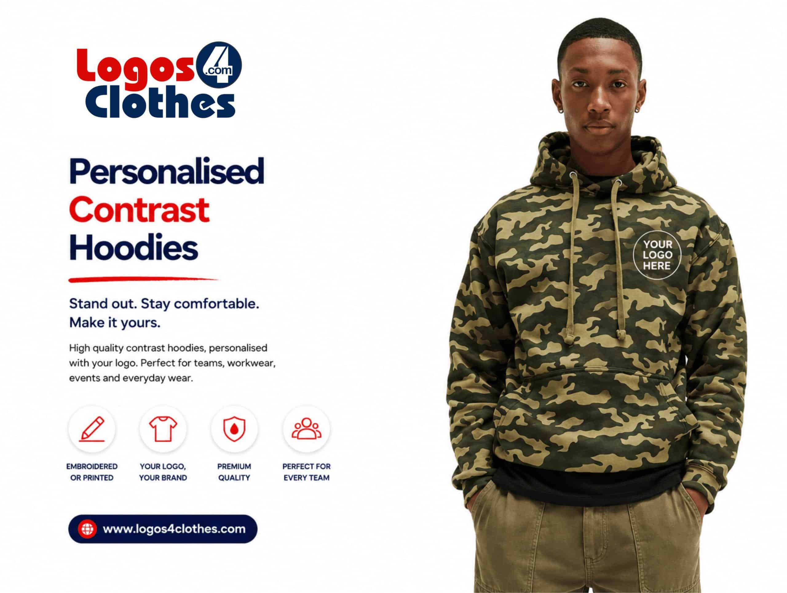 Shop-personalised-Contrast Hoodies-Camouflage
