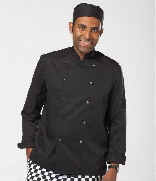 DE001 Dennys Long Sleeve Press Stud Chef's Jacket