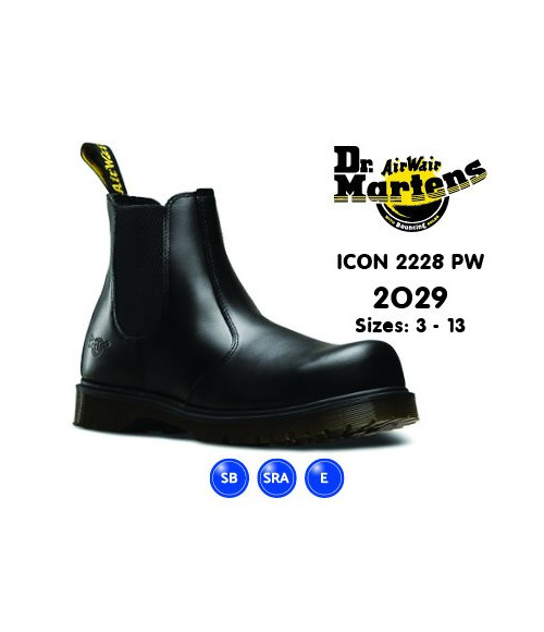 Dr Martens- Icon Black Smooth Leather Dealer Safety Boot