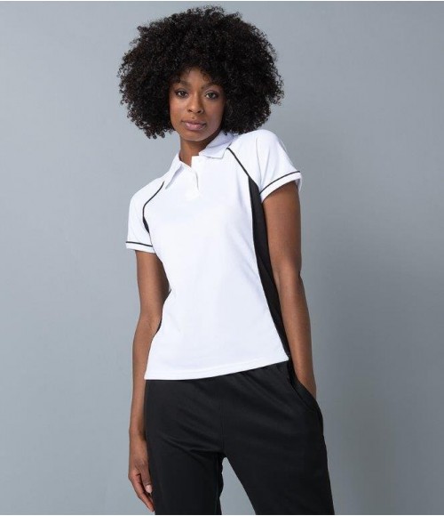LV371 Finden and Hales Ladies Performance Piped Polo Shirt