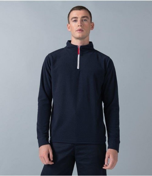 LV570 Finden and Hales Zip Neck Piped Micro Fleece
