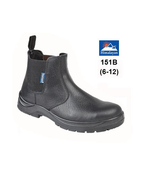 Himalayan 151B Black Leather Dealer Safety Boots - Dual Density Sole & Midsole