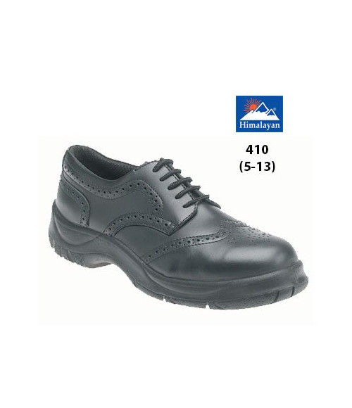 Himalayan 410 Black Leather Brogue Safety Shoes - Extra Wide Fit