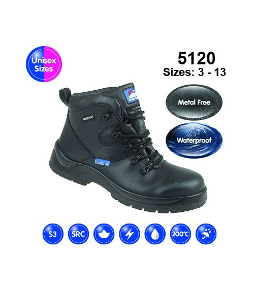 Himalayan 5120 Black Leather HyGrip Waterproof Safety Boot