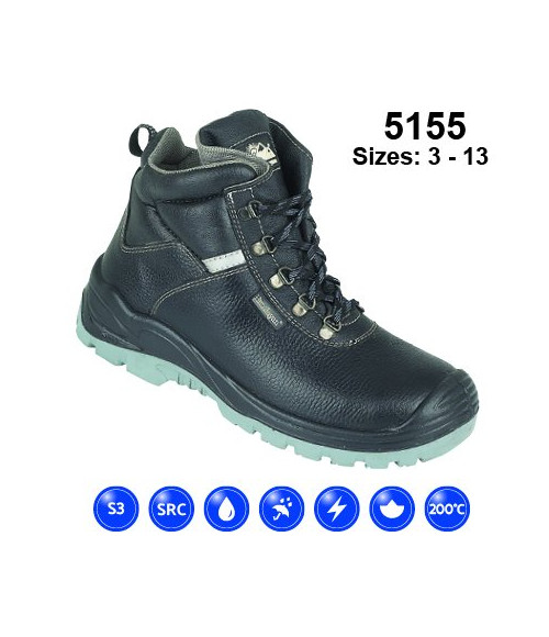 5155 Himalayan Black 5D'Ring Safety Boot S3