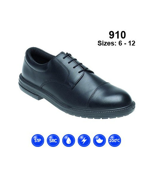 910 Himalayan Black Formal DD Sfty Shoe with Cap