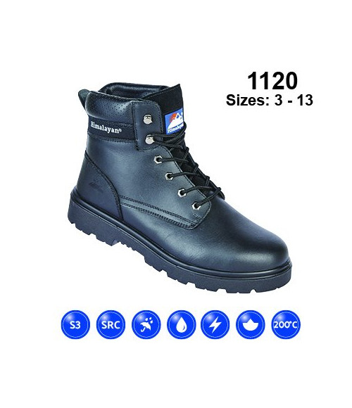 1120 Himalayan Black Leather DD SMS Safety Boot