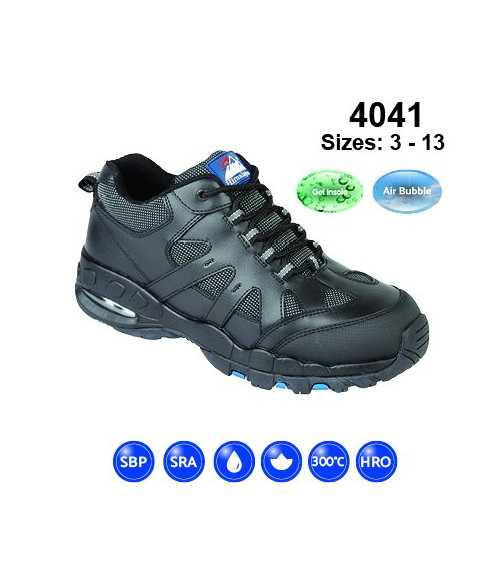 4041 Himalayan Black Leather Himalayan Safety Trainer Shoe