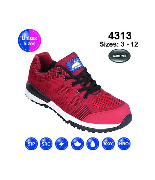 4313 Himalayan #Bounce Red S1P/SRC Non-Metallic Trainer