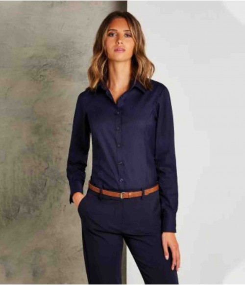 K743F Kustom Kit Ladies Long Sleeve Tailored Business Shirt