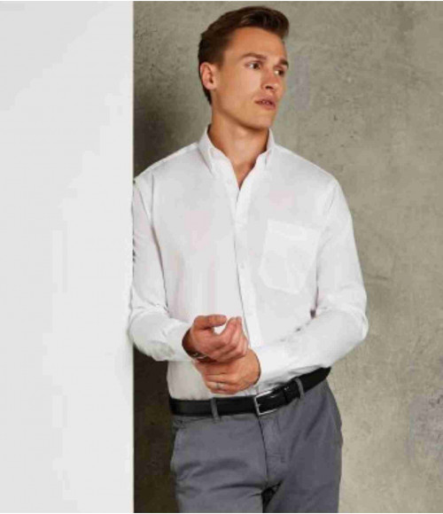 K113 Kustom Kit Premium Long Sleeve Slim Fit Oxford Shirt